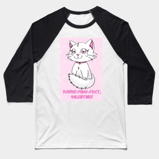 Cute Cartoon Cat Valentine's Day Card Baseball T-Shirt